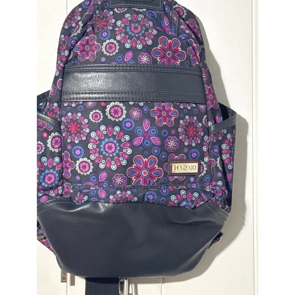Hadaki Floral Paisley Sling Backpack Multicolor Crossbody Travel Shoulder Bag